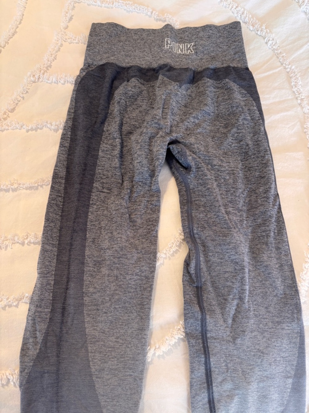 PINK Victoria's Secret Gray Seamless Leggings with Dark Side Stripe